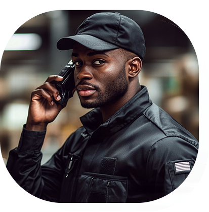 Homme qui gère la sécurité après avoir passé une formation avec STF