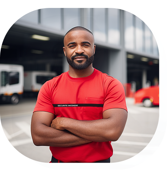 agent de sécurité incendie en uniforme