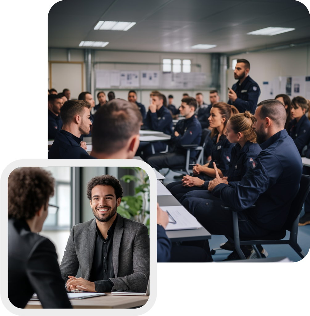 Formation sécurité travail france et illustration d'un entretien d'embauche post formation